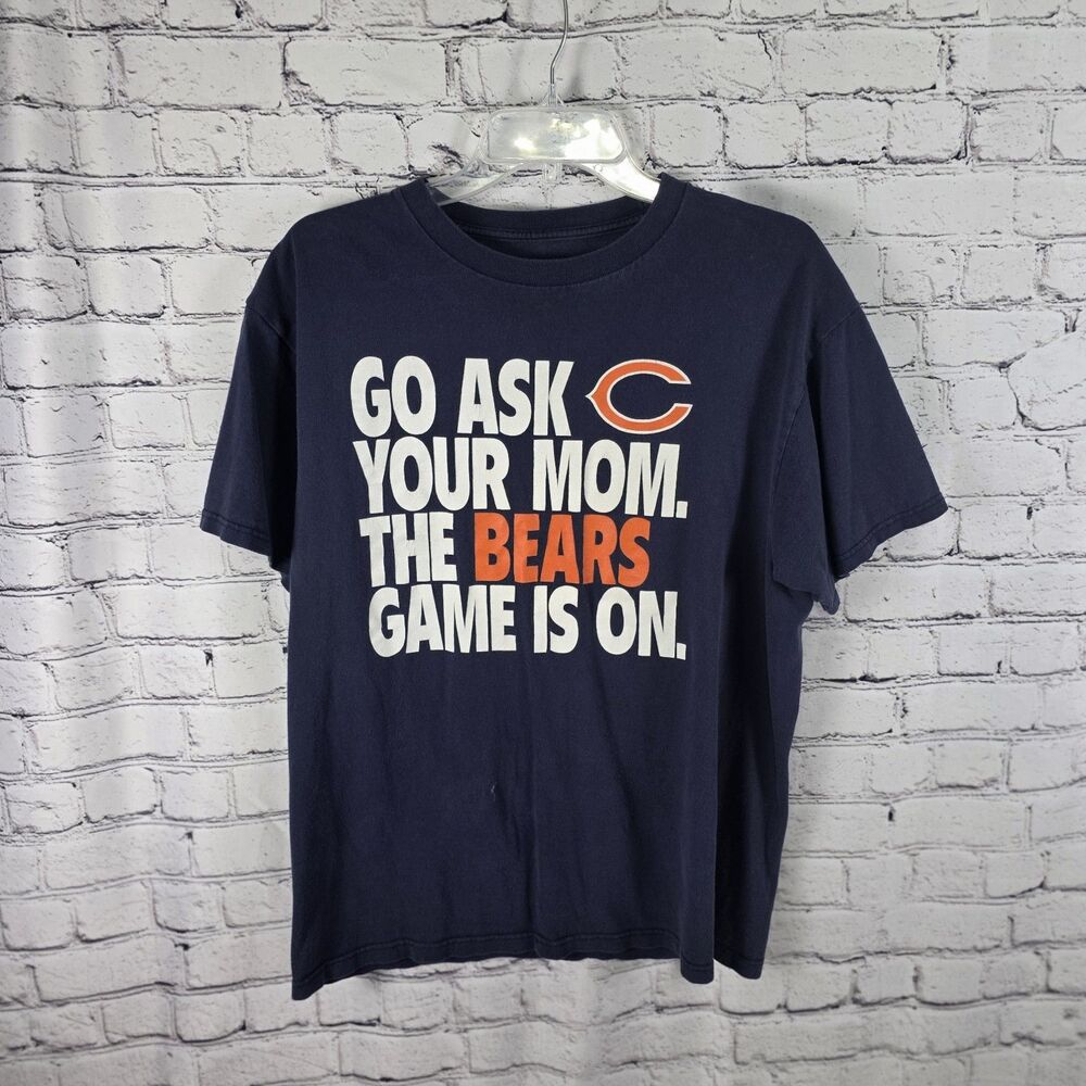 Chicago Bears Men's Large Blue "Go Ask Your Mom" T-Shirt